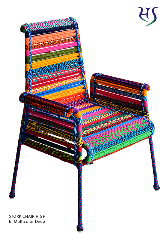 Stork Chair High in Multicolor Deep Color Katran Collection by Sahil & Sarthak